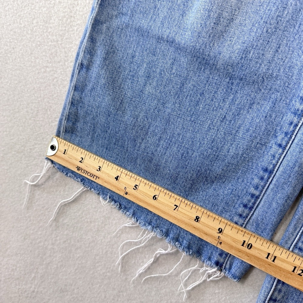 Madewell Jeans Womens 26 Wide Leg Crop Exposed Button Fly Raw Hem Stretch Denim - Picture 11 of 13